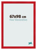 Cadre Photo 67x98cm Rouge MDF Pisa De Face Mesure | Yourdecoration.fr