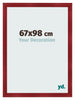 Cadre Photo 67x98cm Vin Rouge Patine MDF Pisa De Face Mesure | Yourdecoration.fr