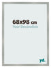 Cadre Photo 68x98cm Aluminium Brossé MDF Bologna De Face Mesure | Yourdecoration.fr