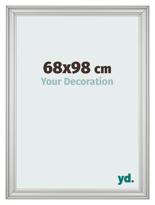Cadre Photo 68x98cm Argent Mat MDF Lazio De Face Mesure | Yourdecoration.fr