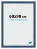 Cadre Photo 68x98cm Bleu Fonce Patine MDF Pisa De Face Mesure | Yourdecoration.fr