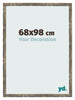 Cadre Photo 68x98cm Bleu Or Mélangé MDF Bologna De Face Mesure | Yourdecoration.fr