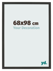 Cadre Photo 68x98cm Noir Grain de Bois MDF Bologna De Face Mesure | Yourdecoration.fr