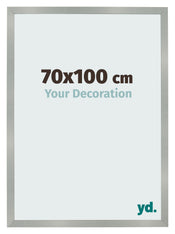 Cadre Photo 70x100cm Aluminium Brossé MDF Bologna De Face Mesure | Yourdecoration.fr