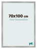 Cadre Photo 70x100cm Aluminium Brossé MDF Bologna De Face Mesure | Yourdecoration.fr