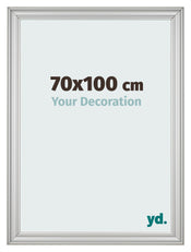 Cadre Photo 70x100cm Argent Mat MDF Lazio De Face Mesure | Yourdecoration.fr