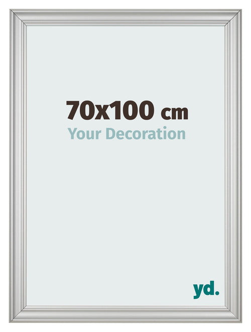 Cadre Photo 70x100cm Argent Mat MDF Lazio De Face Mesure | Yourdecoration.fr