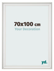 Cadre Photo 70x100cm Blanc Patine MDF Lazio De Face Mesure | Yourdecoration.fr