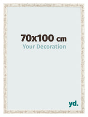 Cadre Photo 70x100cm Blanc Vintage MDF Bologna De Face Mesure | Yourdecoration.fr