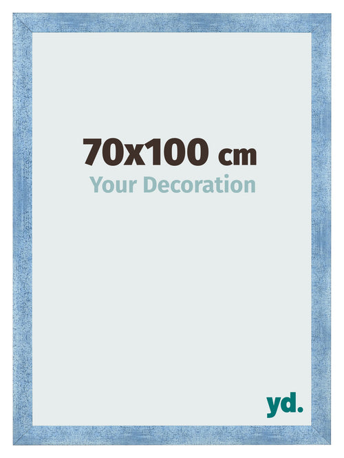 Cadre Photo 70x100cm Bleu Brillant Patine MDF Pisa De Face Mesure | Yourdecoration.fr