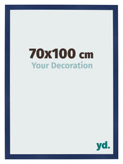 Cadre Photo 70x100cm Bleu Foncé Patiné MDF Bologna De Face Mesure | Yourdecoration.fr