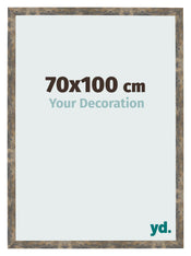 Cadre Photo 70x100cm Bleu Or Mélangé MDF Bologna De Face Mesure | Yourdecoration.fr