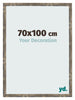 Cadre Photo 70x100cm Bleu Or Mélangé MDF Bologna De Face Mesure | Yourdecoration.fr