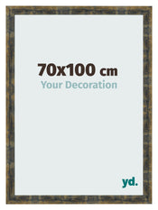 Cadre Photo 70x100cm Bleu Or Melange MDF Pisa De Face Mesure | Yourdecoration.fr
