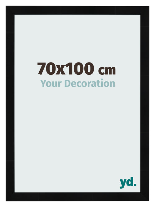Cadre Photo 70x100cm Noir Argent Poli MDF Pisa De Face Mesure | Yourdecoration.fr
