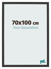 Cadre Photo 70x100cm Noir Grain de Bois MDF Bologna De Face Mesure | Yourdecoration.fr