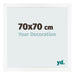 Cadre Photo 70x70 cm Blanc Mat MDF Bologna De Face Mesure | Yourdecoration.fr