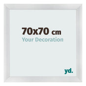 Cadre Photo 70x70cm Argent Noir Patine MDF Pisa De Face Mesure | Yourdecoration.fr