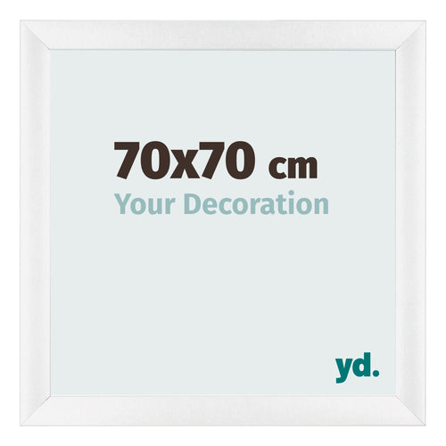 Cadre Photo 70x70cm Blanc Vintage MDF Pisa De Face Mesure | Yourdecoration.fr