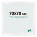 Cadre Photo 70x70cm Blanc Vintage MDF Pisa De Face Mesure | Yourdecoration.fr