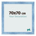 Cadre Photo 70x70cm Bleu Brillant Patine MDF Pisa De Face Mesure | Yourdecoration.fr