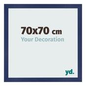Cadre Photo 70x70cm Bleu Foncé Patiné MDF Bologna De Face Mesure | Yourdecoration.fr