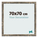 Cadre Photo 70x70cm Bleu Or Mélangé MDF Bologna De Face Mesure | Yourdecoration.fr