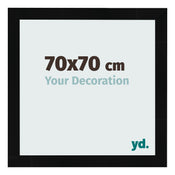 Cadre Photo 70x70cm Noir Argent Poli MDF Pisa De Face Mesure | Yourdecoration.fr