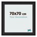 Cadre Photo 70x70cm Noir Grain de Bois MDF Lazio De Face Mesure | Yourdecoration.fr