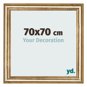 Cadre Photo 70x70cm Or Antique MDF Lazio De Face Mesure | Yourdecoration.fr