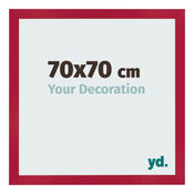 Cadre Photo 70x70cm Rouge MDF Bologna De Face Mesure | Yourdecoration.fr