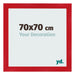 Cadre Photo 70x70cm Rouge MDF Pisa De Face Mesure | Yourdecoration.fr