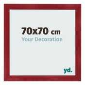 Cadre Photo 70x70cm Vin Rouge Patine MDF Pisa De Face Mesure | Yourdecoration.fr