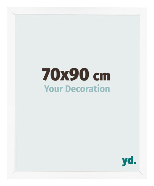 Cadre Photo 70x90 cm Blanc Mat MDF Bologna De Face Mesure | Yourdecoration.fr