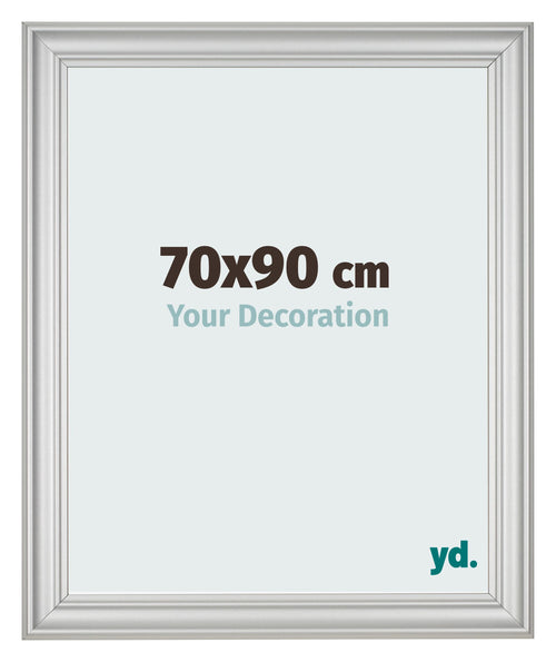 Cadre Photo 70x90cm Argent Mat MDF Lazio De Face Mesure | Yourdecoration.fr