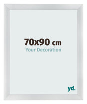 Cadre Photo 70x90cm Argent Noir Patine MDF Pisa De Face Mesure | Yourdecoration.fr
