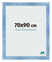 Cadre Photo 70x90cm Bleu Brillant Patine MDF Pisa De Face Mesure | Yourdecoration.fr