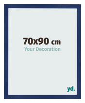 Cadre Photo 70x90cm Bleu Foncé Patiné MDF Bologna De Face Mesure | Yourdecoration.fr