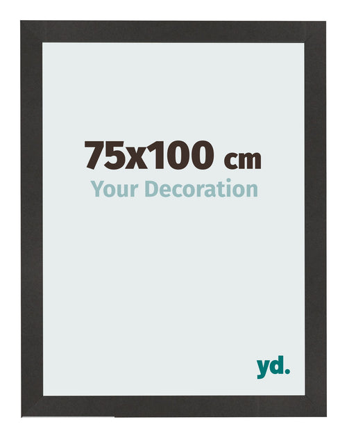 Cadre Photo 75x100 cm Noir Mat MDF Bologna De Face Mesure | Yourdecoration.fr