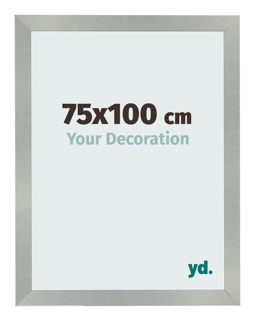Cadre Photo 75x100cm Aluminium Brossé MDF Bologna De Face Mesure | Yourdecoration.fr