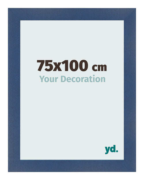 Cadre Photo 75x100cm Bleu Fonce Patine MDF Pisa De Face Mesure | Yourdecoration.fr