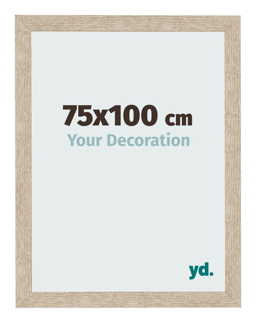 Cadre Photo 75x100cm Chêne Sonoma MDF Bologna De Face Mesure | Yourdecoration.fr