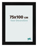 Cadre Photo 75x100cm Noir Argent Poli MDF Pisa De Face Mesure | Yourdecoration.fr