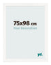 Cadre Photo 75x98 cm Blanc Brillant MDF Bologna De Face Mesure | Yourdecoration.fr