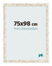 Cadre Photo 75x98cm Blanc Vintage MDF Bologna De Face Mesure | Yourdecoration.fr