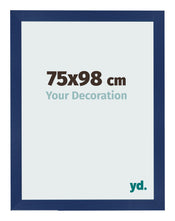 Cadre Photo 75x98cm Bleu Foncé Patiné MDF Bologna De Face Mesure | Yourdecoration.fr