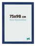 Cadre Photo 75x98cm Bleu Foncé Patiné MDF Bologna De Face Mesure | Yourdecoration.fr