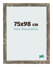 Cadre Photo 75x98cm Bleu Or Mélangé MDF Bologna De Face Mesure | Yourdecoration.fr