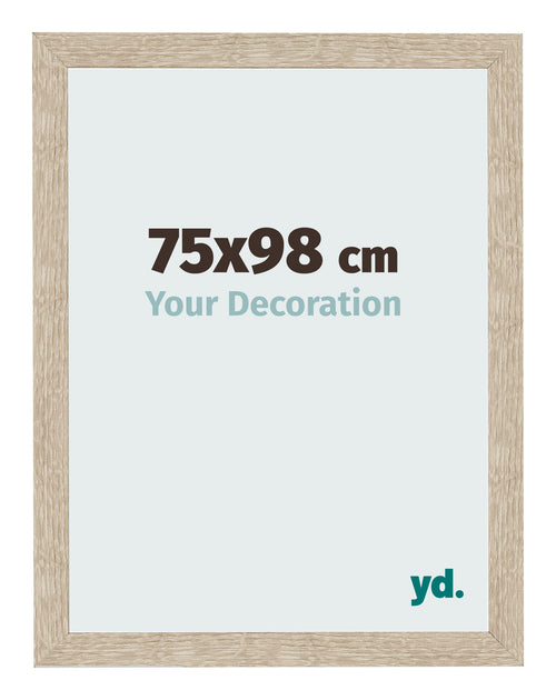 Cadre Photo 75x98cm Chêne Sonoma MDF Bologna De Face Mesure | Yourdecoration.fr