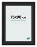 Cadre Photo 75x98cm Noir Grain de Bois MDF Lazio De Face Mesure | Yourdecoration.fr